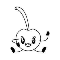 kawaii cherry cartoon character