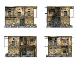 Set of 3d-renders of old afghan house