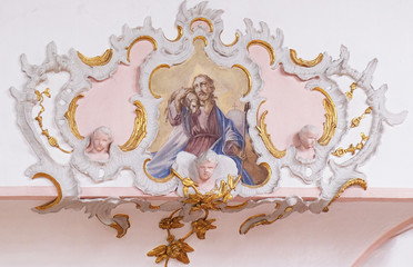 Jesus the Good Shepherd, fresco in the Maria Vesperbild Church in Ziemetshausen, Germany