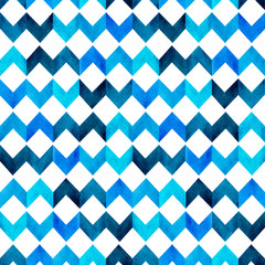 Water color hand painting blue and white,navy blue tone colorful  seamless background.Herringbone,zigzag pattern design can use for .scarf,textile,illustration  artwork backdrop.