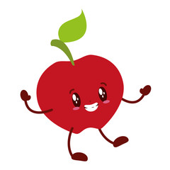 kawaii apple cartoon character