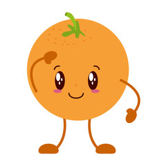 kawaii orange cartoon character