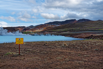 kleiner See, aufgeheizt durch geothermale Energie, Myvatn, Island