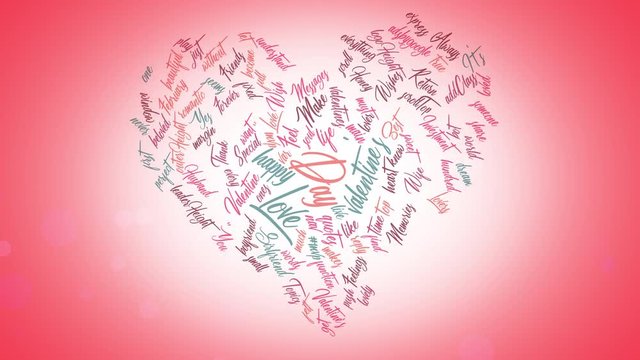 Valentines day heart shape words Cloud background 