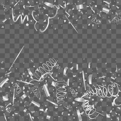 Silver texture glitter on a transparent background.