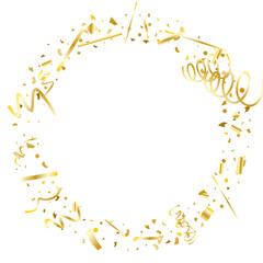 Golden confetti. Gold texture glitter.