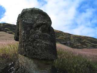 Moais of Eastern Island. Chile