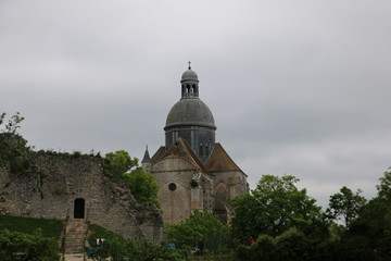 Fototapeta na wymiar Gothic, historic Collegiate Church Saint-Quiriace in Provins, UNESCO, Seine-et-Marne, Ile-de-France