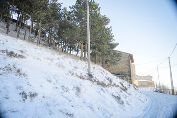 Fototapeta premium Lo bonito del invierno en Luesia España