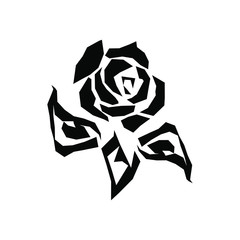 Black silhouette of rose vector illustration eps 10.