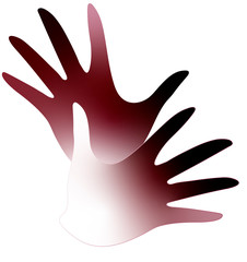 Deaf hand gesture language symbol. Two vector arms icon design
