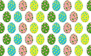 Multicolored easter eggs isolated on white background