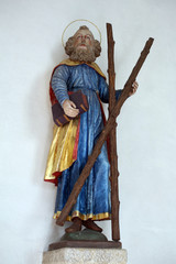 Fototapeta premium Statue of Saint Andrew in the church of Saint James in Ihlingen, Germany 