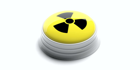 Nuclear button isolated on white background. 3d illustration