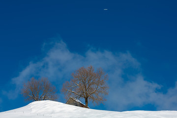  Deeply snow-covered landscape in Switzerland