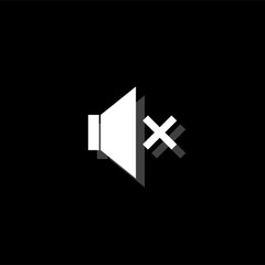 Fototapeta premium Mute icon flat