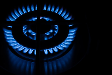 double circles fire on black background, with space for text