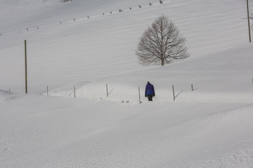  Deeply snow-covered landscape in Switzerland