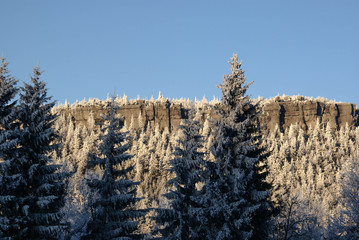 Zimowy Strzeliniec. G&oacute;ry Stołowe, dolnośląskie, Polska, Europa