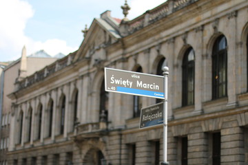Metal board - street name sign. Poznań, Posen, Poznań, Poland, Polen