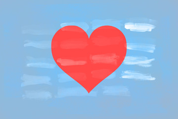 Fototapeta na wymiar Red Heart Love Tone Icon Texture Art Background Pattern Design Graphic