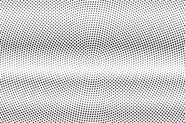 Centered dotted halftone with pale gradient. Black and white vector texture. Vintage effect graphic decor