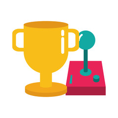 trophy and joystick video game