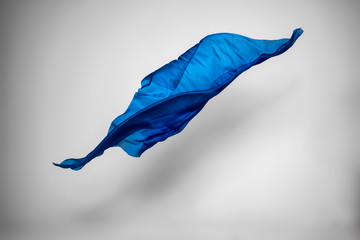 abstract blue fabric in motion