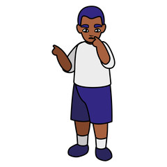 cute little black boy character