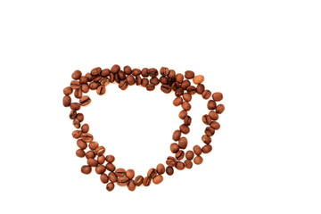 Obraz premium coffee bean mug close-up top view on
