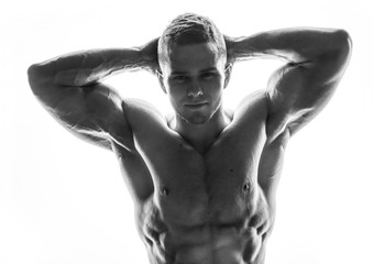 Silhouette of a bodybuilder