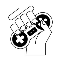 hand with controller video game