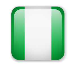 Nigeria flag bright square icon on a white background