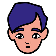 cute little boy head character