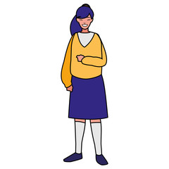 beautiful and young woman character