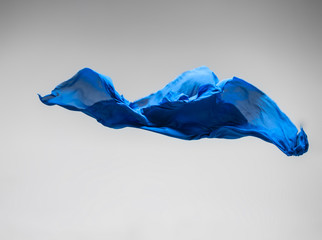 abstract blue fabric in motion