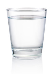 Glass of drinking water isolated on a white background