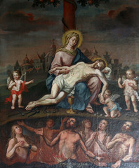 Obraz na płótnie Canvas Pieta altarpiece in the Church of Our Lady of Sorrows in Rosenberg, Germany 