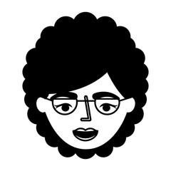 grandmother face with glasses character