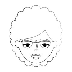 grandmother face with glasses character
