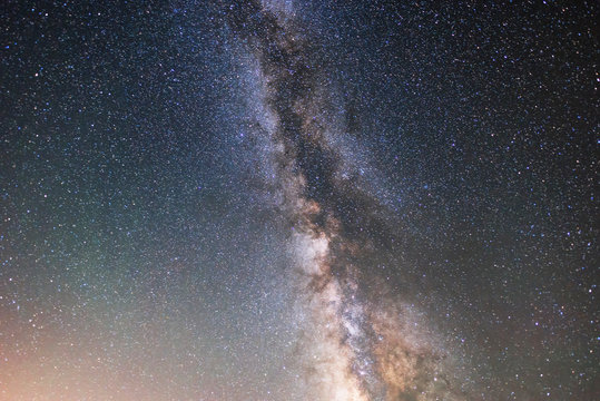 Beautiful starry sky. Milky way galaxy. © Inga Av