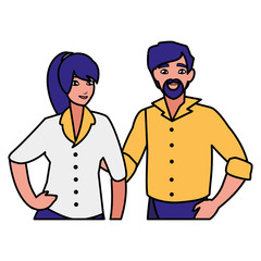 young couple avatars characters