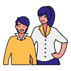 young couple avatars characters