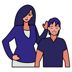 Fototapeta premium young couple avatars characters
