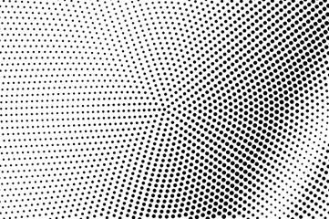 Circular dotted halftone with pale gradient. Black and white vector texture. Vintage effect graphic decor
