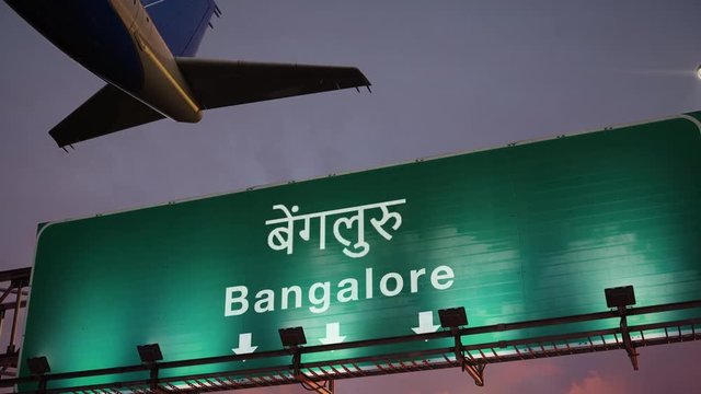 Airplane Take off Bangalore during a wonderful sunrise