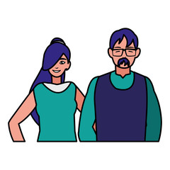 young couple avatars characters