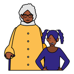 black grandmother with granddaughter