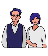 young couple avatars characters