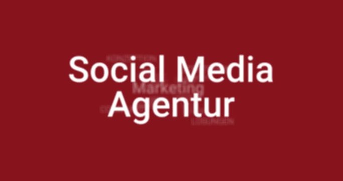 Intro welches das Portfolio einer Social Media Agentur zeigt (z.B. SEO, Sichtbarkeit, Ranking, Suchmaschine, Optimierung). Brauner Hintergrund, wei&szlig;er Text
